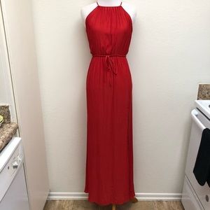 F21 Red-Orange Full Length Maxi Dress
